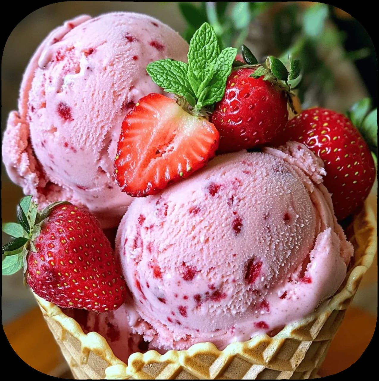 Helado de frutilla